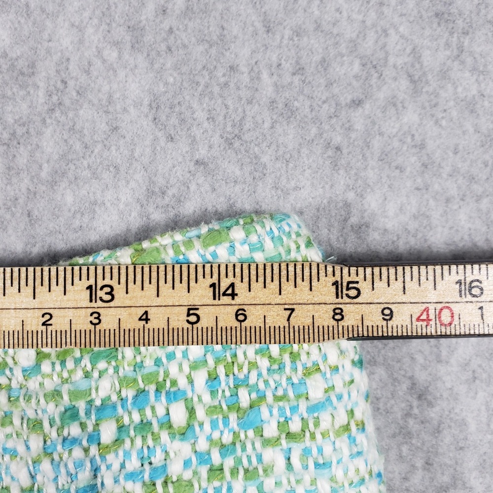 Valerie Stevens 8 P Tweed Skirt Suit Set Mint Blue Green Wool Blend Glamouratti - Picture 6 of 16